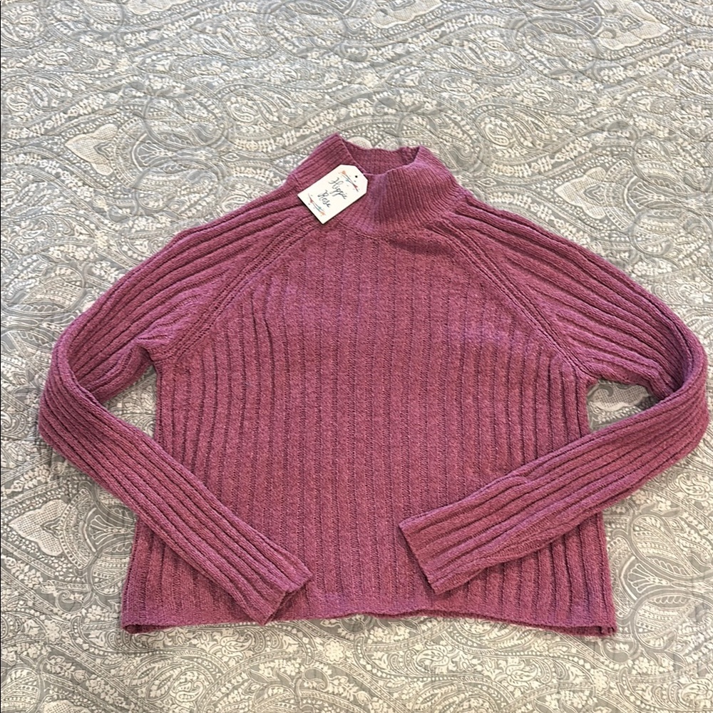 Cozy Ribbed Mock Neck Sweater - Dusty Rose